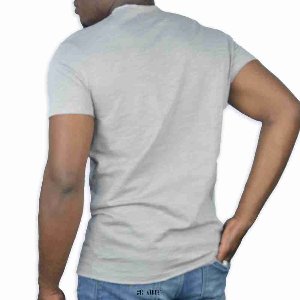 Basic Frayed Edge Blank Crew Neck Tshirt<br>CTV-0031 | Grey