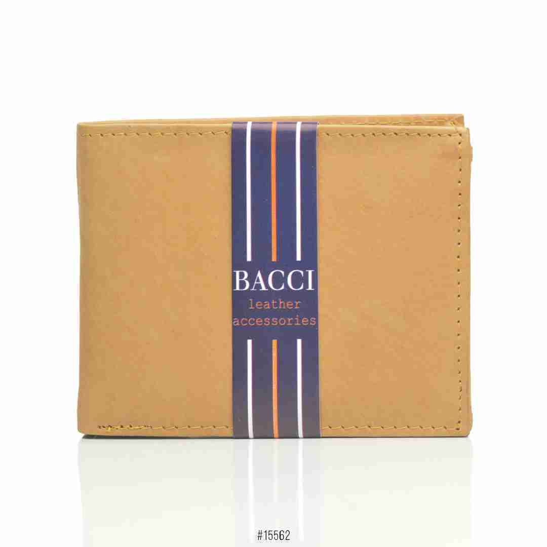 Top Grain Cowhide Bi-fold Wallet with Side Flap <br>15562 | Tan