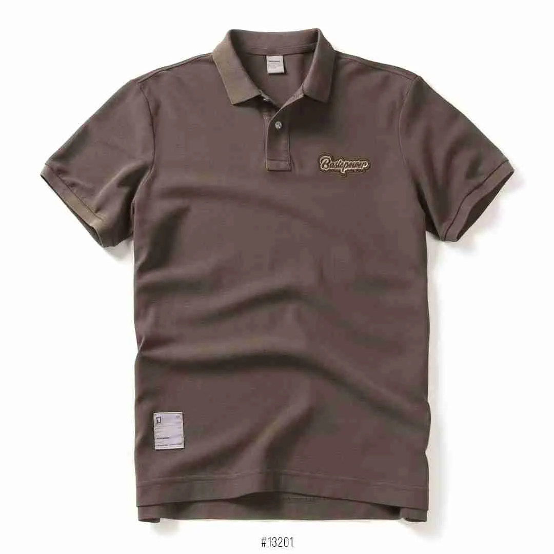 Embroidered Basic Power Logo Polo Shirt <br>13201 | Coffee