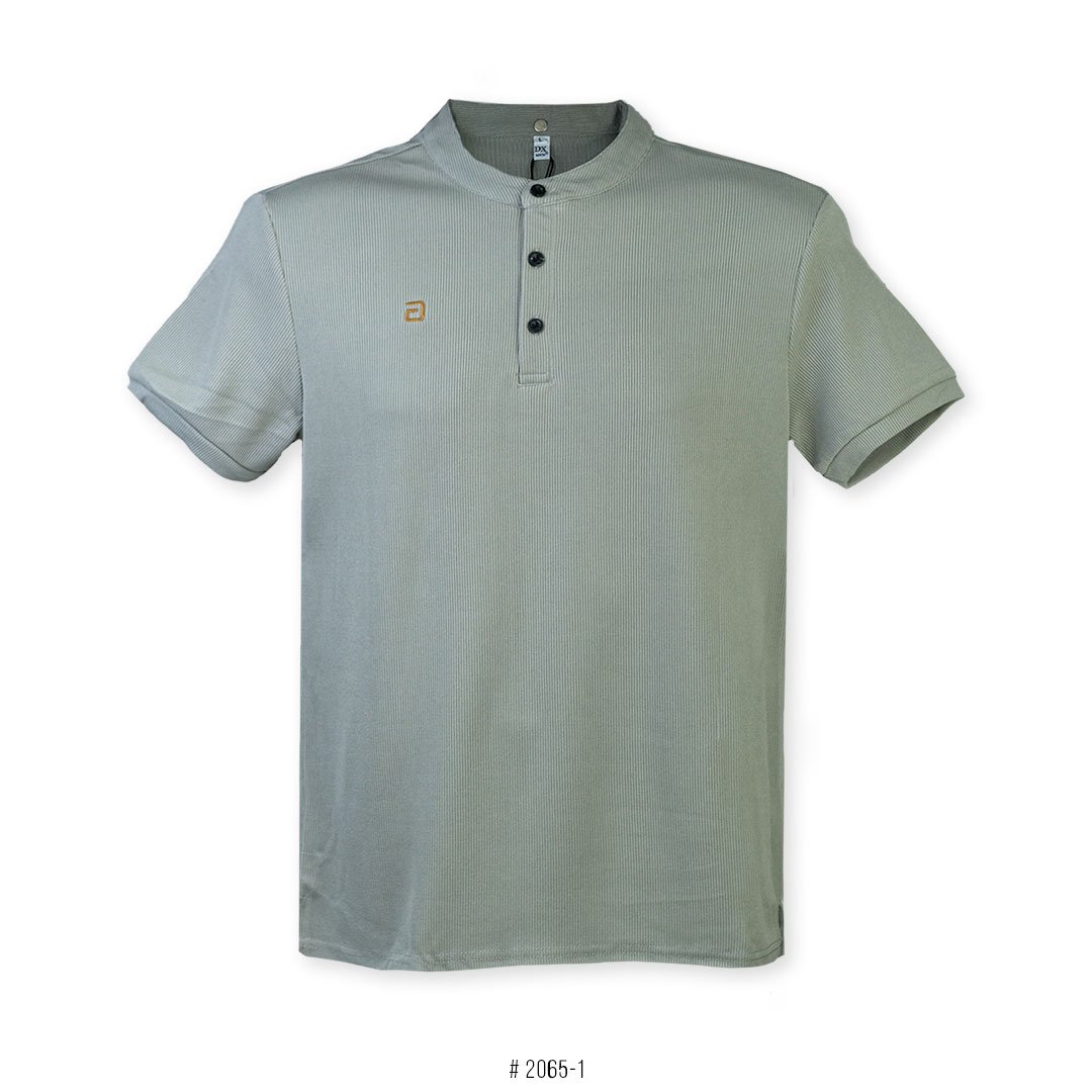 Lines and Texture Soft Fabric Moa Collar Polo shirt 2065