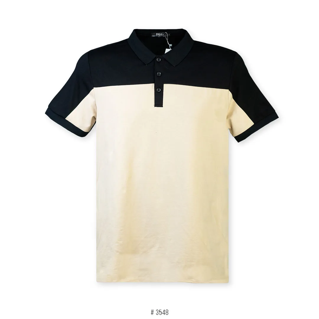 Two Tone Classic Slim Fit Shirt <br> 3548 | Black/Beige