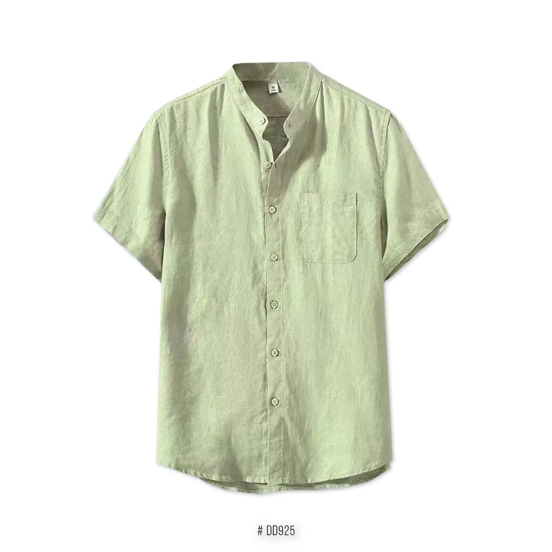 Premium Casual Moa Color 100% Linen Shirt DD925 | Green
